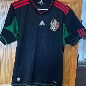 Adidas Mexico 2010 World Cup Black Away Jersey with Red and Green Accents